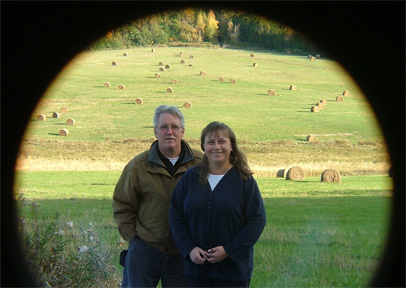 The two of us in a fall field.