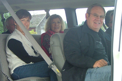 A group photo in one of Jessica's maxi vans.